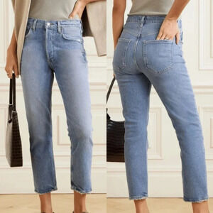 NWT AGOLDE Riley High-Rise Cropped Jeans size 25 B1623